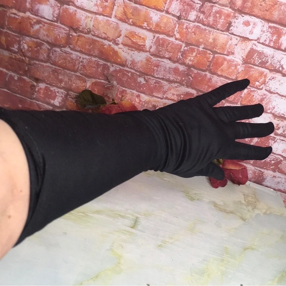 Elegant Long Black Formal Gloves